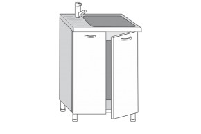 2.60.2м Кира Шкаф-стол под мойку с двумя дверцами  в Сухом Логу - suhoj-log.mebel-e96.ru | фото